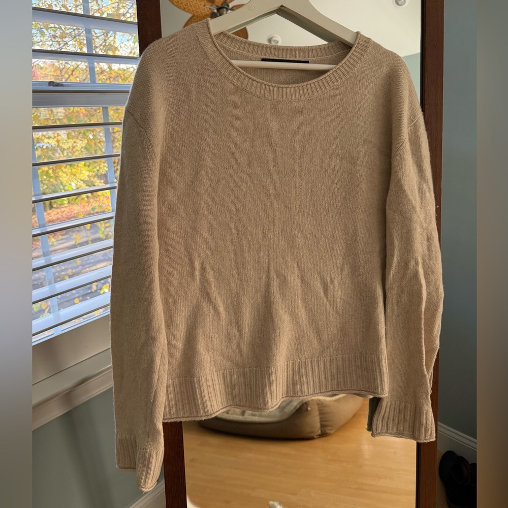 Jenni Kayne Everyday Sweater Oatmeal Cashmere Crew Neck Large